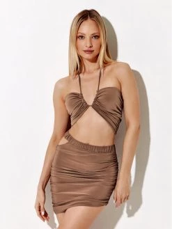 Rage Age Γυναίκες Μπλουζάκια Μπλουζάκι Bea Καφέ Regular Fit