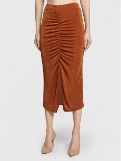 Rage Age Γυναίκες Φούστα Midi Camilla Καφέ Slim Fit