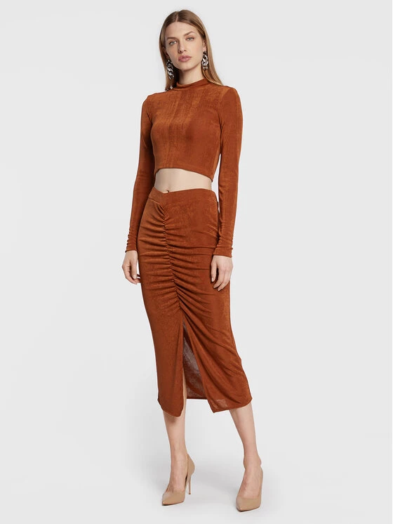 Rage Age Γυναίκες Φούστα Midi Camilla Καφέ Slim Fit 4 Rage Age Γυναίκες Φούστα Midi Camilla Καφέ Slim Fit - Image 2